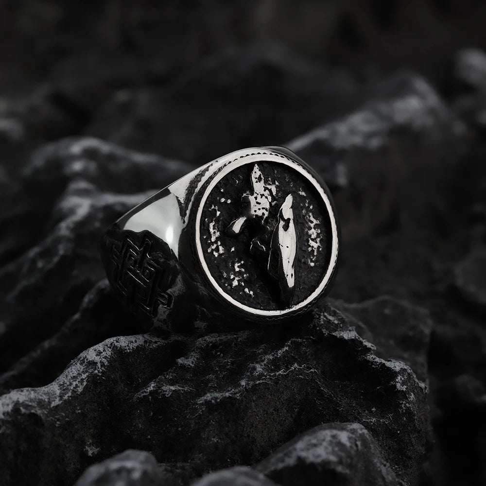 Gravín Nordic Rings – Viking Symbols | Titanium Steel Heritage Series