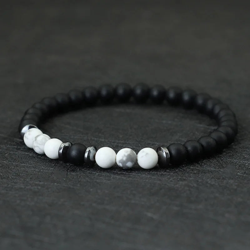 Noter | Minimalist 6mm Stone Beaded Bracelet – Onyx, Hematite, and Tiger’s Eye