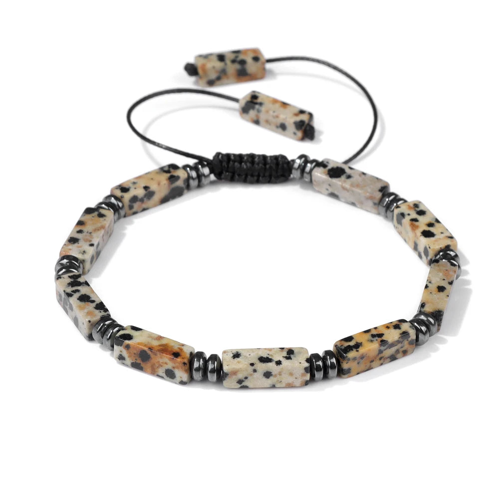 Natural Stone Bead Bracelet – Cuboid Cut | Gravín Earth Tones