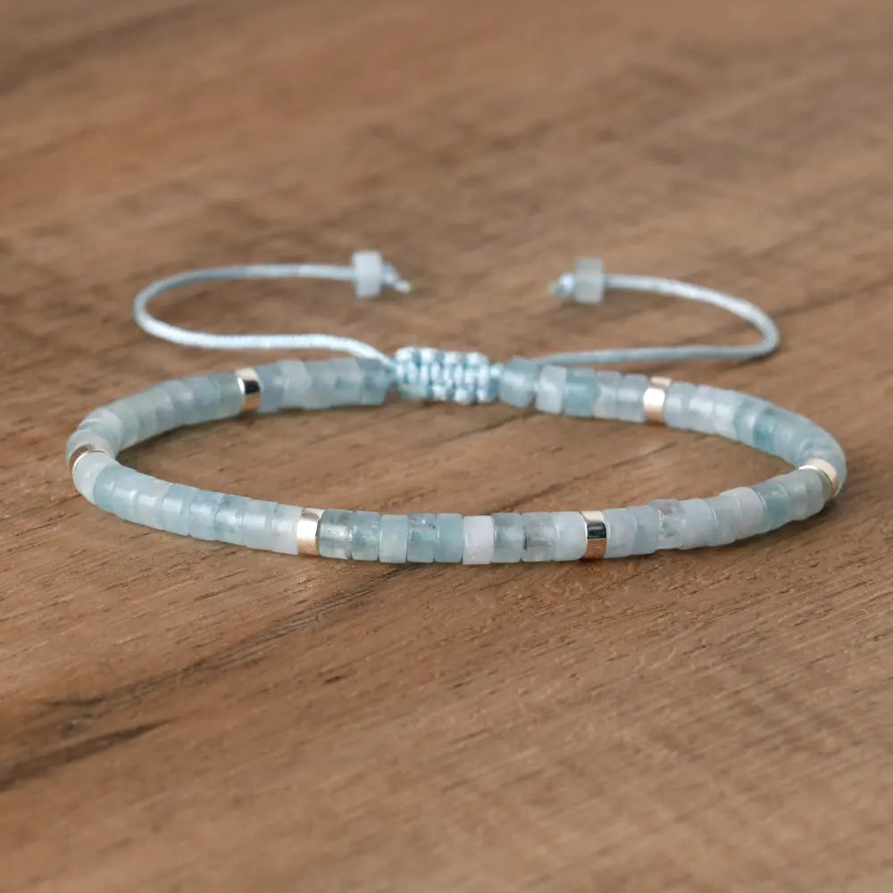 Natural Turquoise Emperor Stone Bracelet – Adjustable Woven Rope | Gravín Calm