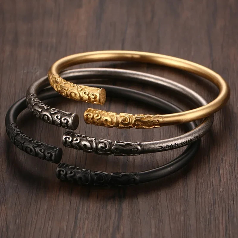 Imperial Dragon Bangle – Handcrafted Vintage Bracelet with Ancient Chinese Detailing