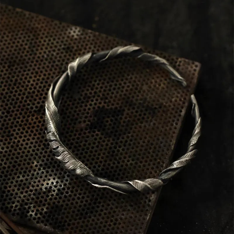 Whisper of Feather – Carved Serenity Cuff