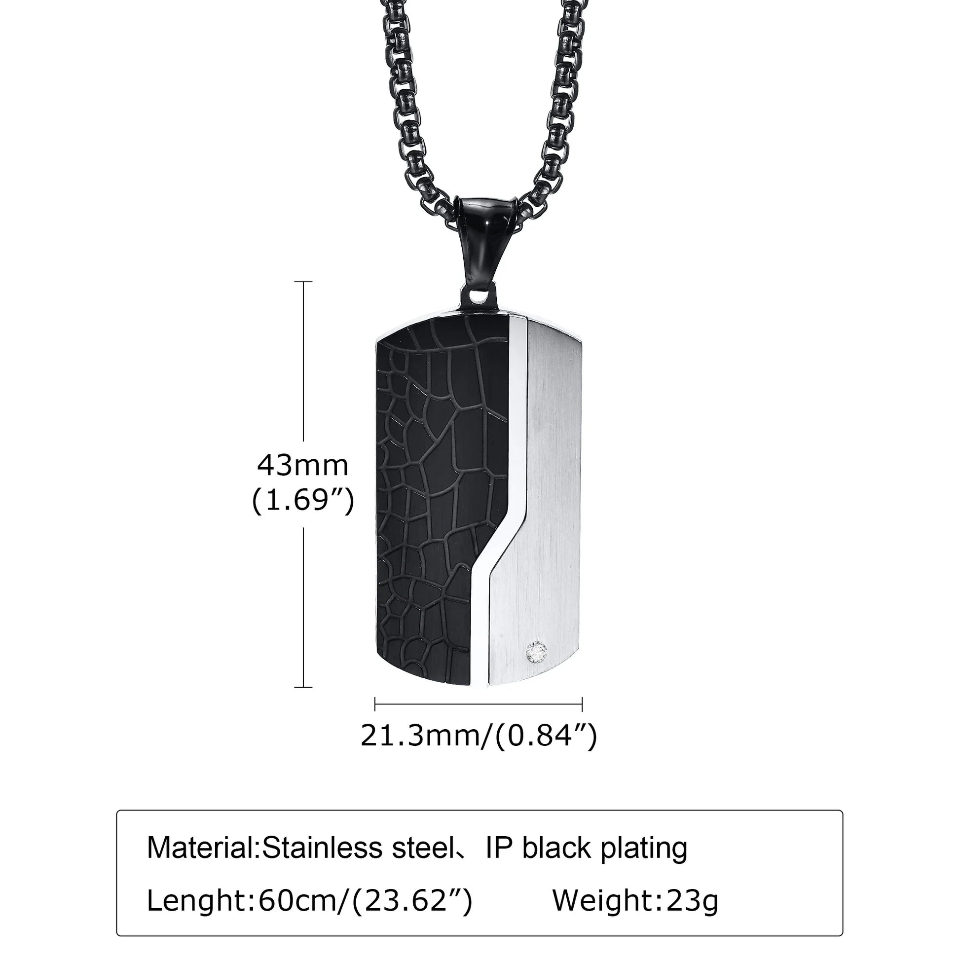 Modern Dog Tag Pendant Necklace – Stainless Steel Men’s Jewelry Gift for Valentine’s, Wedding, or Birthday